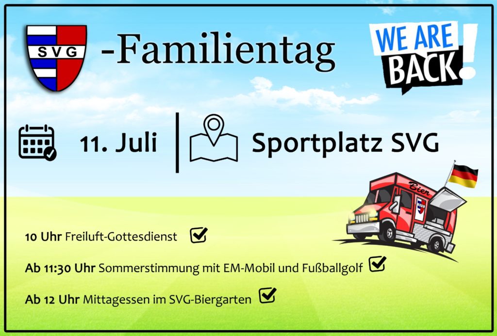 Alternativprogramm zum SVG-Sportwochenende: Der Familientag am 11.07.2021